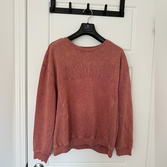 JORDACHE Pink Tie Dye Logo Sweater Sweatshirt in XL - Picture 7 of 9